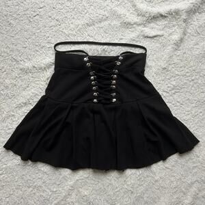 Killstar Black Endora Pleated Mini Skirt Size Small